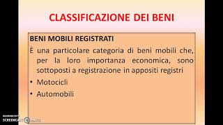 CLASSIFICAZIONE DEI BENI [upl. by Rengia535]