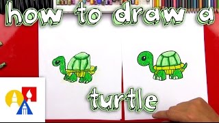 How To Draw A Cartoon Turtle [upl. by Barbey]