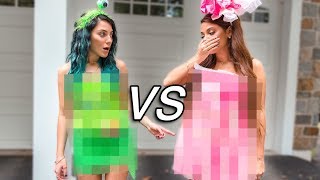 DIY Halloween Costume Challenge Sister VS Sister [upl. by Yong]