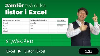 Jämför två listor i Excel [upl. by Willdon]