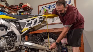 How To Set And Adjust Dirt Bike Suspension Sag  MC Garage [upl. by Steffane262]