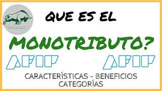 ✔️ Que es el MONOTRIBUTO Principales Características CATEGORÍAS Beneficios [upl. by Tim]