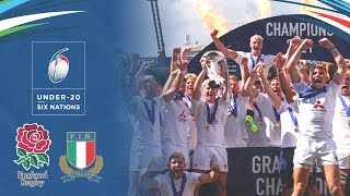 England v Italy  England Crowned Grand Slam Champions  Highlights  Six Nations Under20s [upl. by Aubigny]