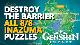 Destroy the Barrier Puzzles Genshin Impact All 88 Inazuma [upl. by Einnim70]