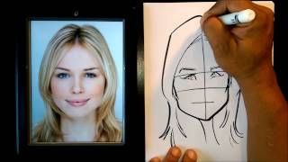 How To Draw Woman Caricature Head Shapes [upl. by Lanoil]