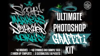 Graffiti Brushes for Photoshop  Spray Markers Splashes and Drips [upl. by Peckham]