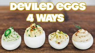 Making Deviled Eggs Four Ways » Classic  Southern  Bacon  Avocado [upl. by Nahsyar441]