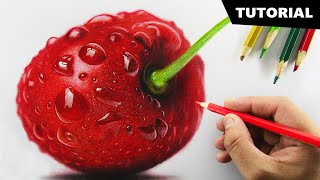 Drawing CHERRY with Color pencil  Tutorial for BEGINNERS [upl. by Waiter]