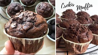 5 perces CSOKIS MUFFIN 🍫🧁  BebePiskóta [upl. by Darmit]