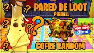 PARED DEL LOOT PINBALL COFRE RANDON FORTNITE MINIJUEGOS [upl. by Annoyk]