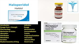 Haloperidol  SerenaceHaldol Mechanism of Action Dosage Indications Adverse Effect English [upl. by Ahsenre]