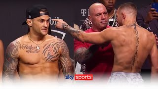 Angry Conor McGregor separated from Dustin Poirier at UFC 264 weighin [upl. by Adnilam559]