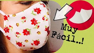 Cómo hacer un cubreboca caserotapabocas de tela fácilmascarilla en 5 minutos barbijo [upl. by Maurili]