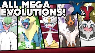 Pokémon X and Y  All Mega Evolutions w Stats and Locations [upl. by Ahsemaj]