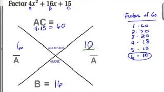 Factoring Using the X Method Part 1 [upl. by Eikcin]