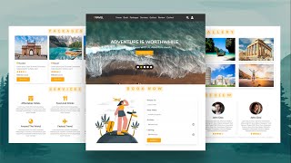 Create A Responsive Tour amp Travel Agency Website Design Using HTML  CSS  JAVASCRIPT  Step By Step [upl. by Aradnahc]