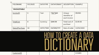 How to create a DATA DICTIONARY Hospital Transport Database [upl. by Floridia]