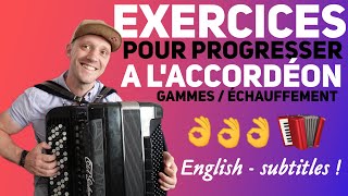 Exercices sur laccordéon  Les gammes [upl. by Ludie655]