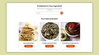 Food Recipe App Using API  Vanilla JS Project [upl. by Rennie]