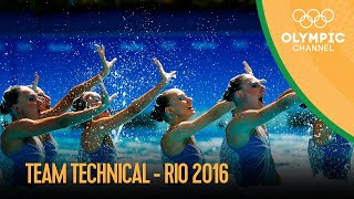 Artistic Swimming Team Tech  Rio 2016 Replays [upl. by Pfeffer]