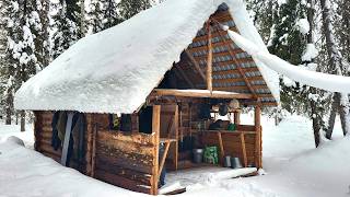 IM Living Off Grid in a SNOWY Log Cabin DEEP in the Forest [upl. by Cartie]