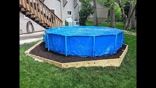 Building a pool platform on our uneven backyard [upl. by Cristie]