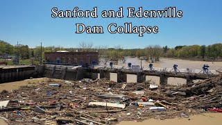 Sanford and Wixom Flood 2020  Drone  Dam Collapse [upl. by Neraa566]