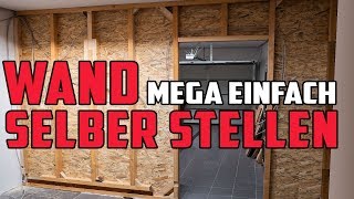 Wand selber bauen 🔥 Ständerwerk aus Holz mit OSB verkleiden [upl. by Phira]