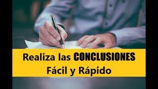 CÓMO HACER LAS CONCLUSIONES DE UN TRABAJO DE INVESTIGACIÓN [upl. by Mcdowell596]