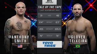 Anthony smith Vs Glover texeira full fight [upl. by Ariamoy]