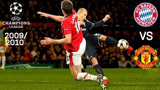 Arjen Robbens sensational volley goal vs Manchester United  1st and 2nd Leg Highlights 200910 [upl. by Dnalyk229]