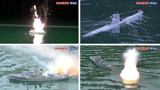 UBOAT SUBMARINE CONVOY ATTACK WARSHIP HUNT amp DEPTH CHARGE EXPLOSIONS UltraHD and 4K [upl. by Eatnoj]