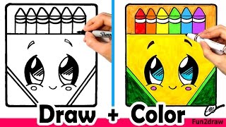 How to Draw a Crayon Box Cute  Easy  Fun2draw [upl. by Bohannon]