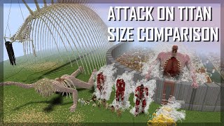 Attack on Titan size comparison 2021 Final Chapter ALL TITANS IN MINECRAFT 11 [upl. by Adnolrehs]