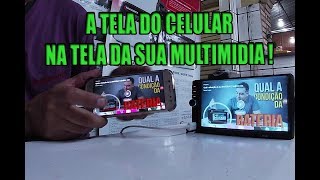 Como fazer espelhamento do celular na central muitimidia mp5 playsound [upl. by Aremihc]