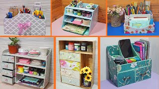 6 SIMPLE DIY ORGANIZERS FOR STORAGE FROM CARDBOARD BOXES HANDMADE CRAFT FROM CARDBOARD BOXES [upl. by Adikram]