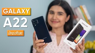 Samsung Galaxy A22 Unboxing amp Impressions नेपालीमा [upl. by Felicie]