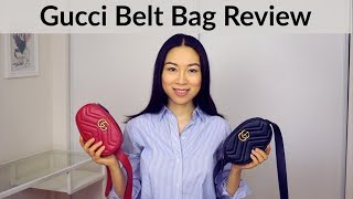 Gucci GG Marmont Belt Bag Review amp Mod Shots  English Subs  Gucci腰包评测 [upl. by Ahsirak]