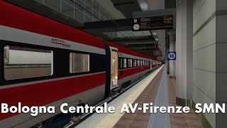 Bologna Centrale AVFirenze SMN Frecciarossa 1000 Annunci Open Rails [upl. by Aurlie467]