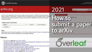 How to submit a paper to arXiv 2021 [upl. by Undis]