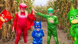 PJ Masks Assistant Owlette and Gekko Batboy In a Corn Maze Adventure [upl. by Saint]