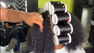 BEAUTIFUL NATURAL HAIR  ROLLER SET [upl. by Tchao]