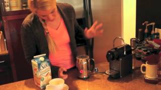 Nespresso Aeroccino Plus Frother Review Frothing Almond Milk [upl. by Raul]