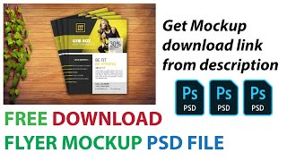 Download Flyer Mockup PSD file for free How to download mockup file for free [upl. by Einnep]