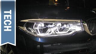 Adaptive LED Scheinwerfer amp Fernlichtassistent im 5er BMW 2017 Test bei Nachtfahrt [upl. by Javler]