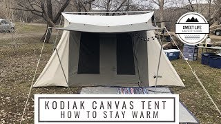 Kodiak Canvas Tent  How to keep warm cold camping with a Mr Heater Buddy TutorialReview [upl. by Cayla445]